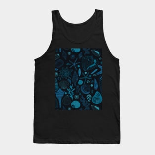 Sea shells on dark blue Tank Top